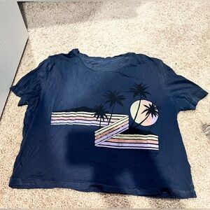 Billabong palm tree graphic boxy crop top